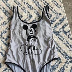 Grey and Black Mickey Mouse Women’s One Piece Size Large